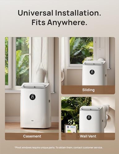 7500 BTU Portable Air Conditioner, 3-in-1 Cooling, Fan & Dehumidifier, Smart App, Voice & Remote Control, Universal Window Kit