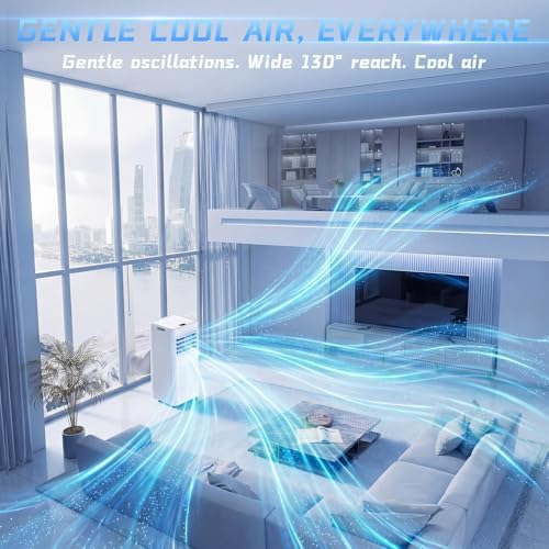 9000 BTU Portable Air Conditioner, 4-in-1 Cooling, Dehumidifier, Fan & Sleep Mode, Self-Evaporation, Remote Control, 24-Hour Timer